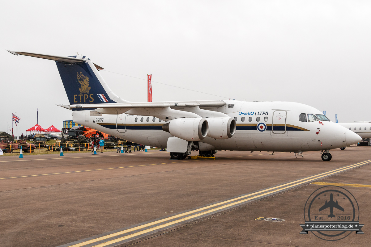 RIAT QinetiQ Avro RJ100 QQ102 ETPS