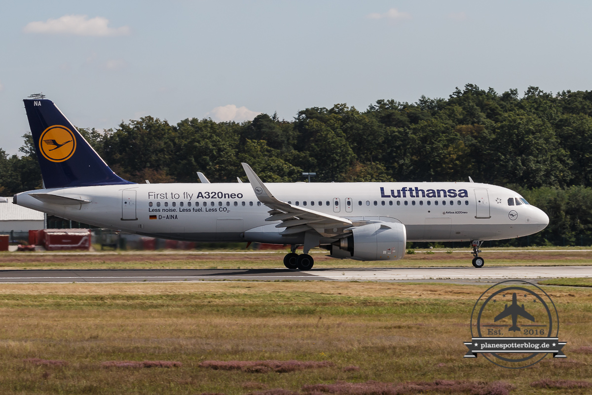 FRA - Ein Tag an der 18 West Airbus A320-200 NEO Lufthansa D-AINA