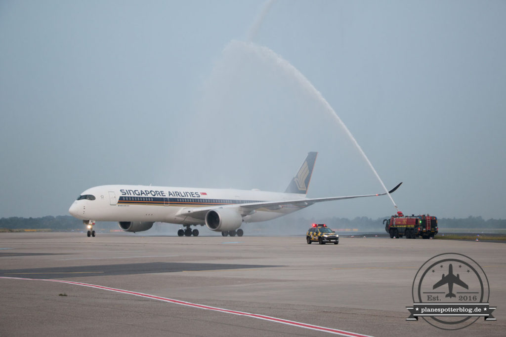 DUS Singapore Airlines A350 Erstlandung